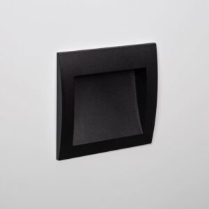 Balise LED Extérieure 4W Encastrable au Mur Carrée Natt Noire Blanc chaud 2700K