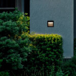 Balise encastrée murale carrée noire diffuseur blanc neutre éclairage 4000K