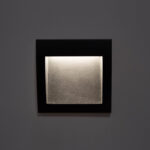Balise LED encastrable murale carrée noire avec éclairage blanc neutre