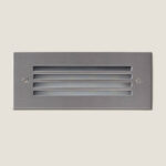 Balise encastrable murale LED rectangulaire en acier inoxydable brossé avec lames horizontales