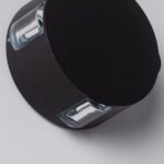 Balise murale LED ronde noire en saillie avec deux lentilles rectangulaires intégrées