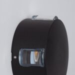 Balise murale LED ronde noire en saillie avec lentille rectangulaire