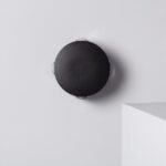 Balise murale ronde noire en saillie, finition mate, éclairage LED