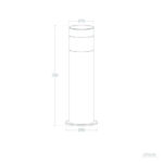 Balise LED sur pied 30 cm en acier inoxydable noire, éclairage blanc chaud 3000K