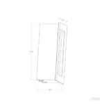 Balise encastrée murale rectangulaire pour éclairage de marches, ouverture frontale étroite