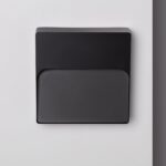 Balise LED extérieure gris anthracite mat, forme carrée avec volet, fixation en saillie murale