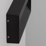 Luminaire mural extérieur rectangulaire noir en métal texturé, fixation en saillie avec vis apparentes