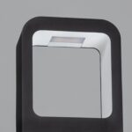 Balise sur pied noire, ouverture carrée, réflecteur blanc et module LED en saillie