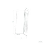 Balise encastrable murale rectangulaire dimensions 176×62 mm schéma technique