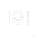 Balise murale LED ronde en saillie, diamètre 150 mm, épaisseur 27 mm