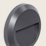 Balise LED murale ronde anthracite, montage en saillie, ouverture d'éclairage vers le bas