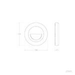 Balise LED extérieure ronde blanche en saillie murale, diamètre 150 mm profondeur 27 mm