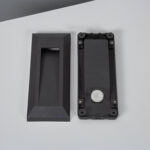 Balise LED extérieure rectangulaire noire, boîtier et plaque de fixation en saillie
