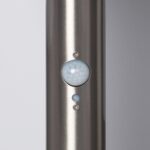 Balise sur pied inox avec capteur de mouvement PIR et indicateur LED, finition cylindrique