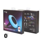 Balise LED extérieure noire à anneau lumineux RGB, piquet d'installation et contrôle Bluetooth pour smartphone