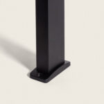 Balise murale aluminium noire mate, colonne rectangulaire sur socle