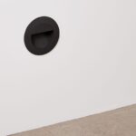 Balise murale encastrable ronde noire LED, fente horizontale anti-éblouissement