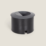 Balise murale encastrable LED ronde noire mate, ouverture inclinée pour éclairage extérieur