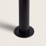 Balise sur pied, poteau cylindrique noir avec bride de fixation ronde à trois trous