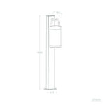 Balise sur pied extérieure 100 cm aluminium brun clair lanterne cylindrique