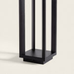 Balise sur pied aluminium noire, base carrée et montants rectangulaires, finition mate
