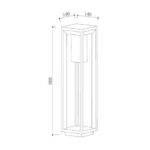 Balise sur pied 60 cm, cadre rectangulaire aluminium avec diffuseur cylindrique