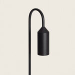 Balise sur pied extérieure en aluminium noir mat à tête cylindrique, hauteur 60 cm