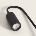 Balise sur pied extérieure aluminium noire cylindrique tête orientable LED câble souple