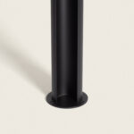 Balise sur pied noire en aluminium mat avec base ronde à fixer au sol