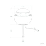 Balise sur pied extérieure en ciment à tête ronde avec piquet de fixation et câble de connexion