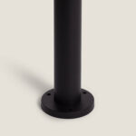 Balise sur pied noire cylindrique avec embase ronde à fixer au sol