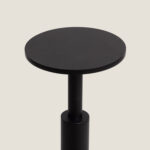 Balise sur pied noire en aluminium tête ronde plate mât cylindrique