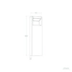 Balise sur pied extérieure rectangulaire 60 cm avec ouverture d'éclairage inclinée