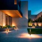 Balise sur pied extérieure 60 cm, corps métal anthracite, lumière chaude orientée vers le sol