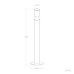 Balise sur pied extérieure aluminium 60 cm, cylindre avec tête et socle ronds