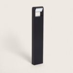 Balise sur pied extérieure noire rectangulaire finition mate pour éclairage de jardin