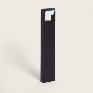 Balise sur pied extérieure noire rectangulaire finition mate pour éclairage de jardin