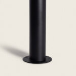 Balise sur pied noire en aluminium, poteau cylindrique avec platine de fixation au sol