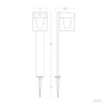 Balise solaire sur pied aluminium carrée 46 cm avec détecteur de mouvement