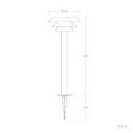 5W 50cm Aluminium Biel