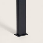 Balise sur pied noire en aluminium colonne carrée avec plaque de fixation