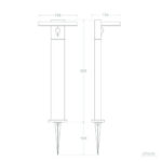 Balise sur pied solaire 50 cm avec détecteur de mouvement et tête LED