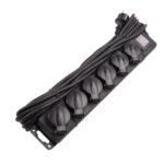 Bloc multiprise 6 prises Schuko avec capuchons de protection, câble noir long enroulé et fiche