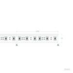 Ruban LED RGB schéma technique 1000 mm avec marquages de coupe et dimensions