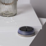 Bouchon solaire pour bocal en plastique noir et bleu avec guirlande LED fine