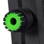 Boîte de dérivation étanche avec insert conique vert et écrou fileté noir pour passage de câble