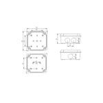 Boîte de dérivation étanche en saillie carrée 113 x 113 x 60 mm, percements latéraux pour câbles