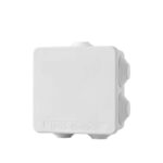 Boîte de raccordement étanche blanche en plastique, carrée, entrées latérales pour câbles