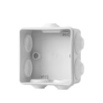 Boîte de raccordement étanche blanche en plastique, carrée, montage en saillie, plusieurs entrées pour câbles