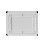 Boîte de raccordement blanche en plastique rectangulaire, montage en saillie avec bossages de fixation visibles